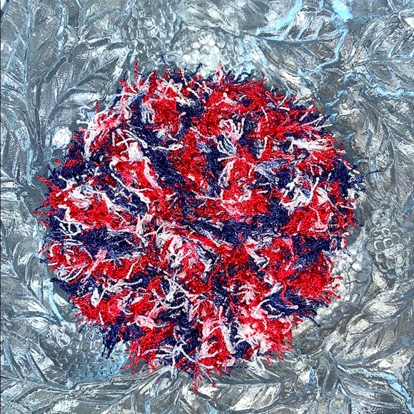 Hand Crafted Crocheted Americana Polyester Kitchen Dish Scrubbies - Picture 2 of 5